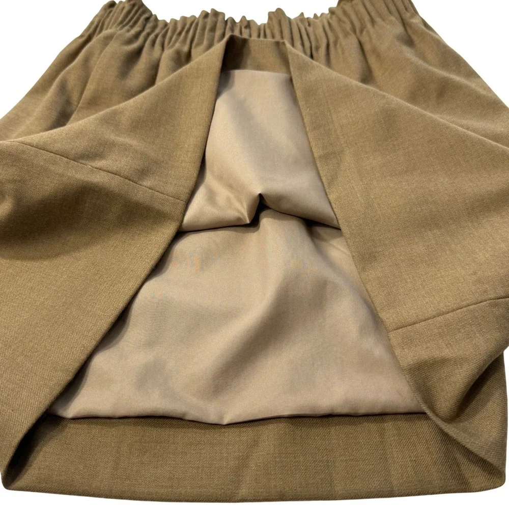 J.Crew Wool-Blend Gathered Waist‎ Mini Skirt Camel Womens 0
